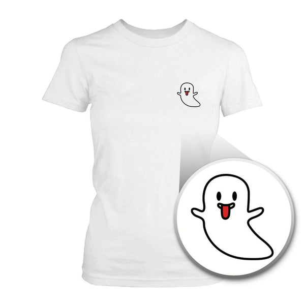 Ghost Tongue Out Women's T- Shirt- White