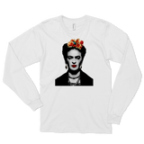 Unisex Frida Kahlo With Flowers Poster Artwork Long Sleeve Shirt- 4 Colors