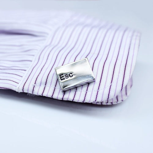 Silver Ctrl and Esc Button Cuff Links