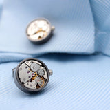 Stop Watch Clockwork Cuff Links- 2 Colors