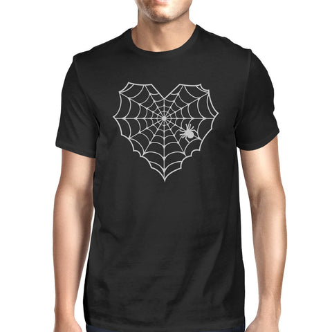 Heart Spider Web T-Shirt- Black