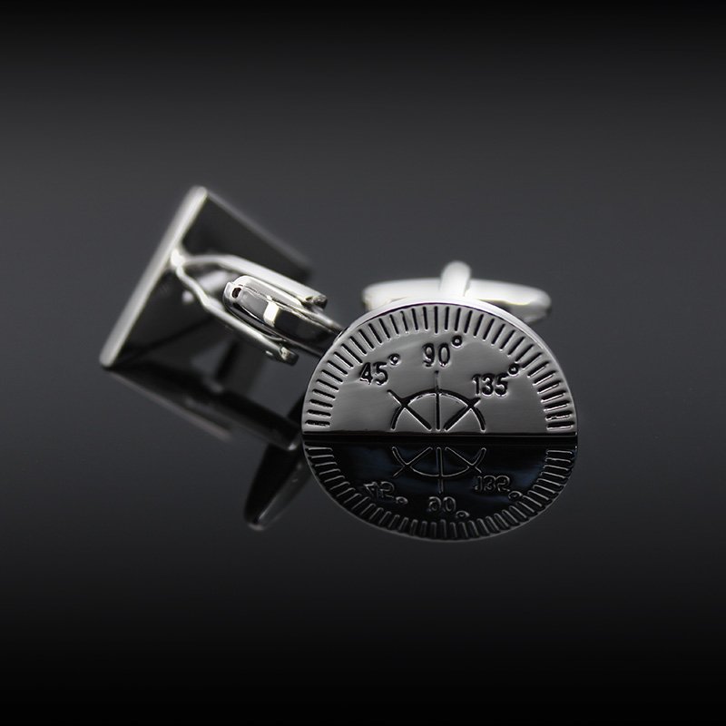 Silver Triangle & Protractor Cuff Links- 3 Options