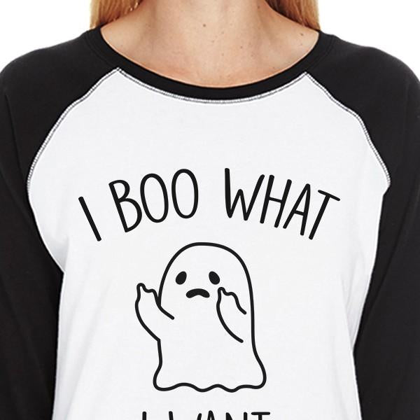 I Boo What I Want Ghost Women's Baseball Shirt
