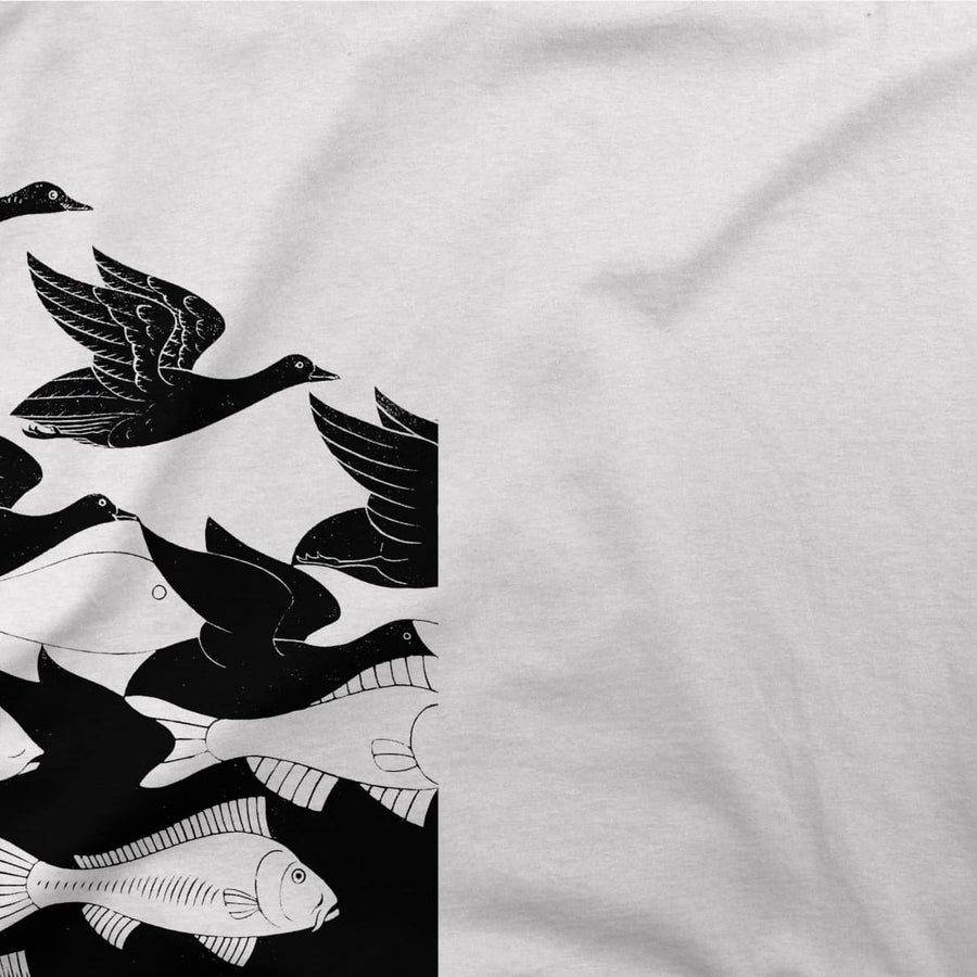 Women's MC Escher Sky and Water I Art T-Shirt- Various Colors