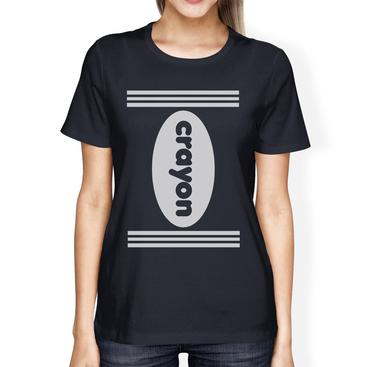 Crayon Women's T-Shirt-  Navy