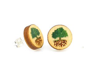 Wooden Tree & Roots Earrings