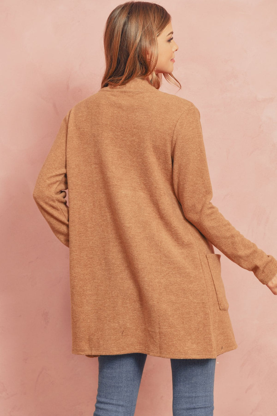Brushed Melange Open Front Cardigan- 5 Colors