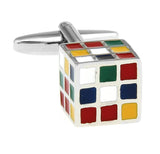 Silver Rubik's Cube Cuff Links