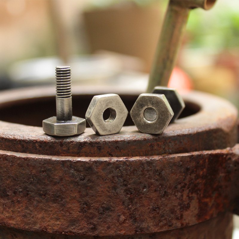 Silver Screw Cuff Links