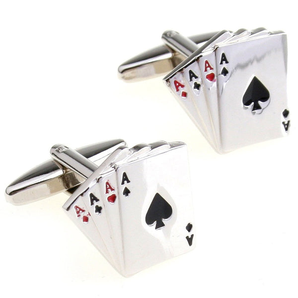 Aces Cuff Links Side View