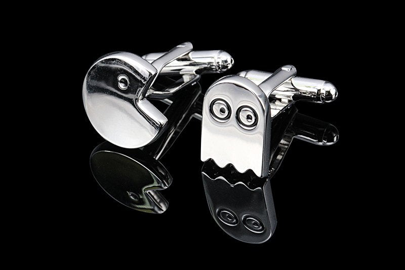 Silver Pac Man Cuff Links