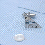 Silver Triangle & Protractor Cuff Links- 3 Options