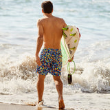 Geometric  Board Shorts- Blue