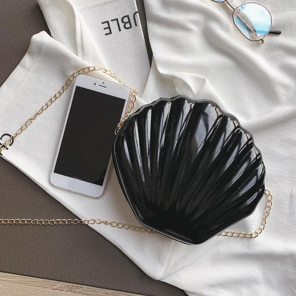 Sea Shell Clutch with Gold Chain- 6 Colors