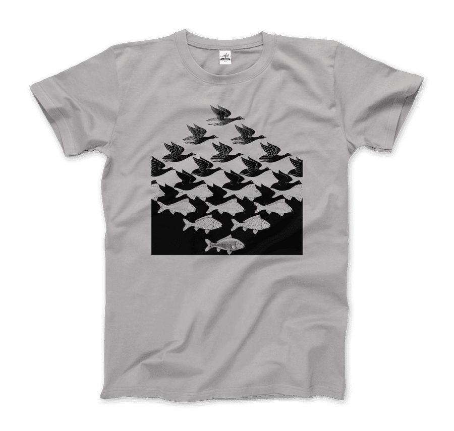 Women's MC Escher Sky and Water I Art T-Shirt- Various Colors