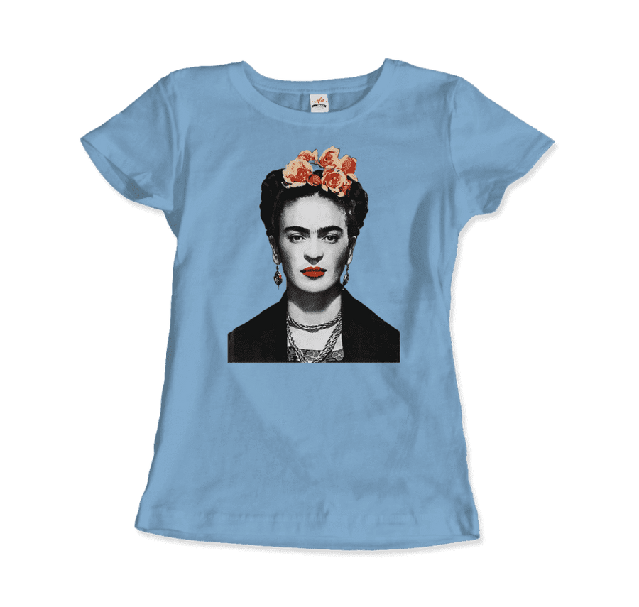Men's & Women's Frida Kahlo With Flowers Poster Artwork T-Shirt- 5 Colors