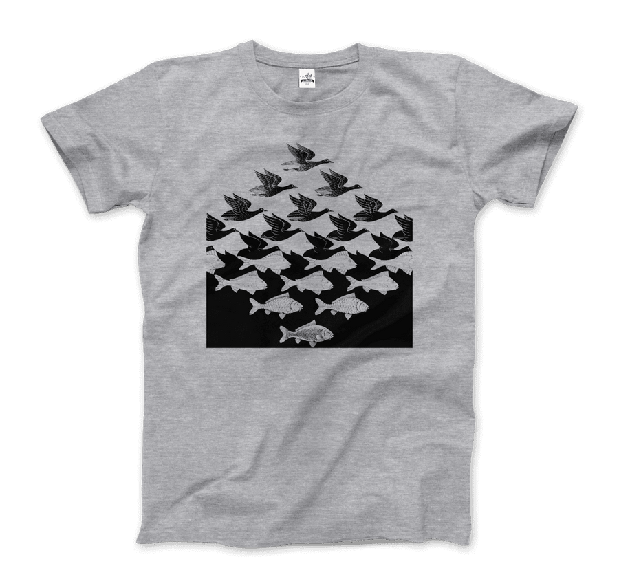 Women's MC Escher Sky and Water I Art T-Shirt- Various Colors
