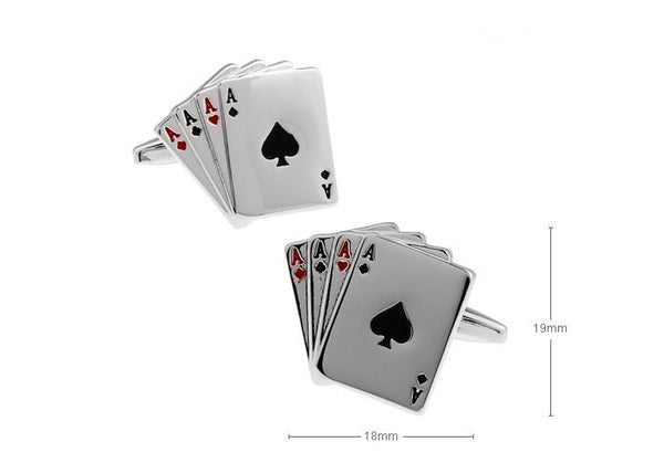 Aces Cuff Links Front View