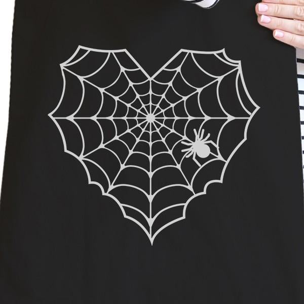 Heart Spider Web Tote Bag- Black