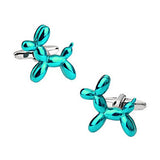 Metallic Blue Balloon Dog Cuff Links