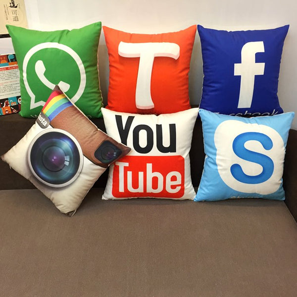 Social Media Logo Pillows & Pillow Cases