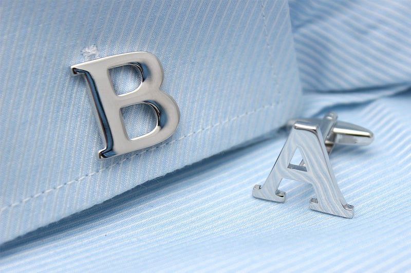Silver Initial Cuff Links- Customizable
