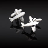 Silver Airplane Cuff Links