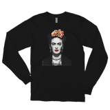 Unisex Frida Kahlo With Flowers Poster Artwork Long Sleeve Shirt- 4 Colors