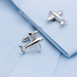 Silver Airplane Cuff Links