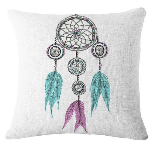 Dream Catcher Pillow Case- Pink & Turquoise