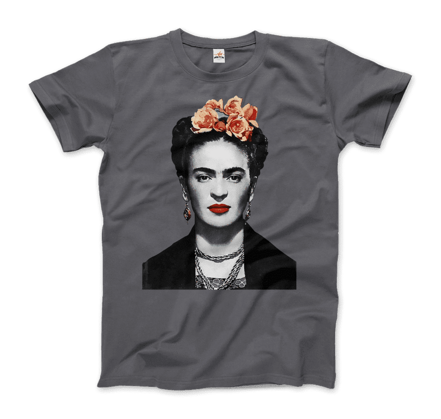 Men's & Women's Frida Kahlo With Flowers Poster Artwork T-Shirt- 5 Colors