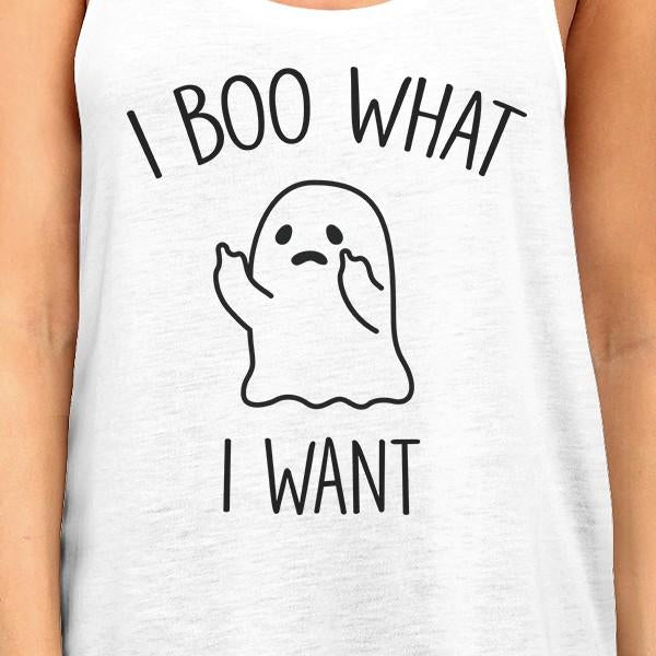 I Boo What I Want Ghost Women's Tank Top- White