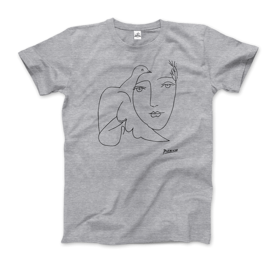 Men's or Women's Pablo Picasso Peace (Dove and Face) Artwork T-Shirt- Various Colors
