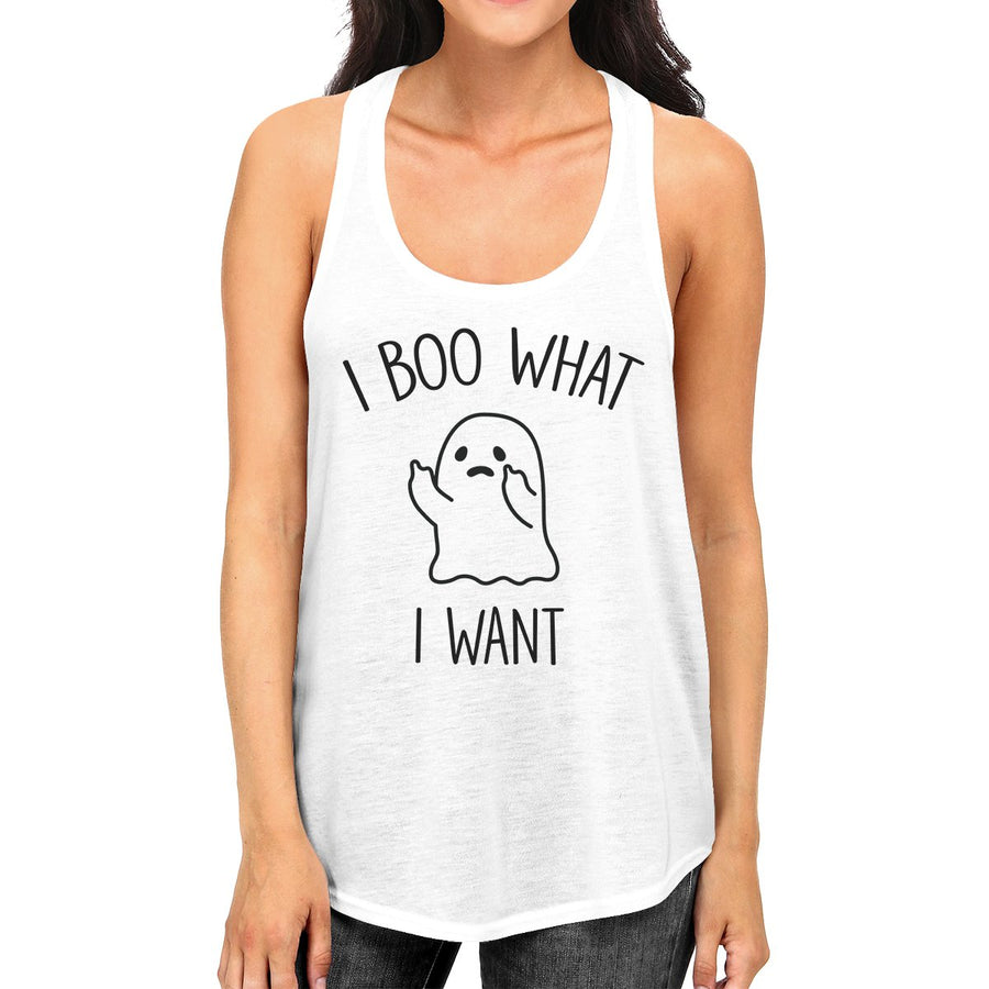 I Boo What I Want Ghost Women's Tank Top- White