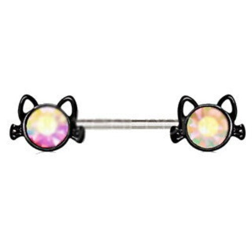 Black Cat Nipple Barbell