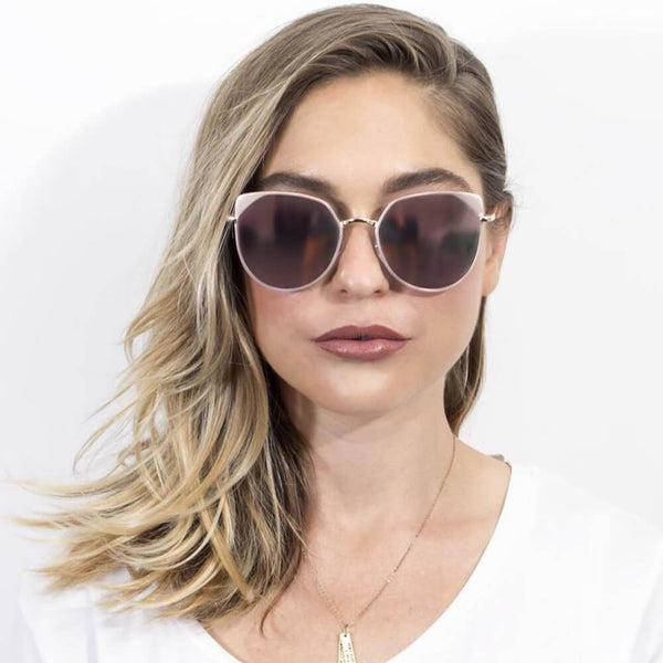 HERSHEY | A17 - Women's Flat Lens Metal Frame Cat Eye Sunglasses