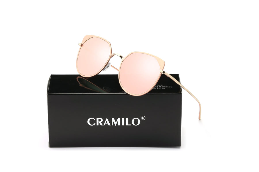 HERSHEY | A17 - Women's Flat Lens Metal Frame Cat Eye Sunglasses