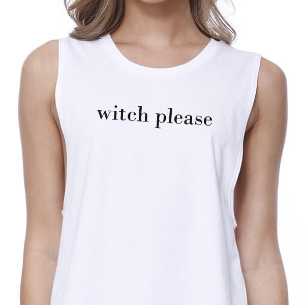 Witch Please Crop Top- White