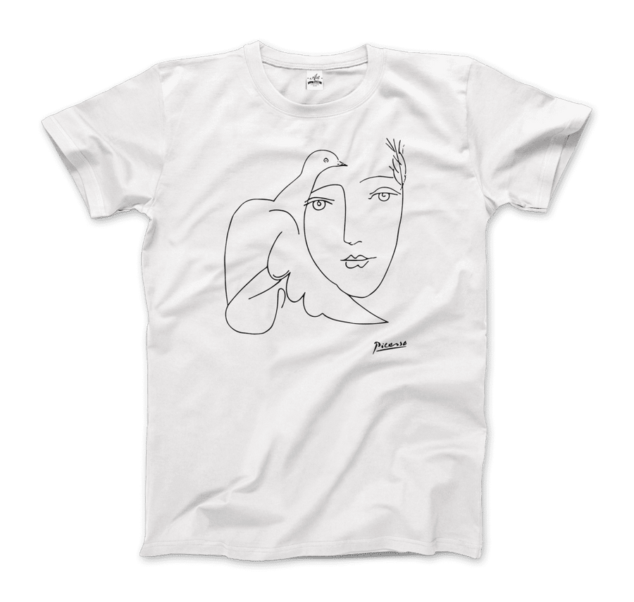 Men's or Women's Pablo Picasso Peace (Dove and Face) Artwork T-Shirt- Various Colors