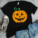 Unisex Pumpkin Halloween T-Shirt- Black