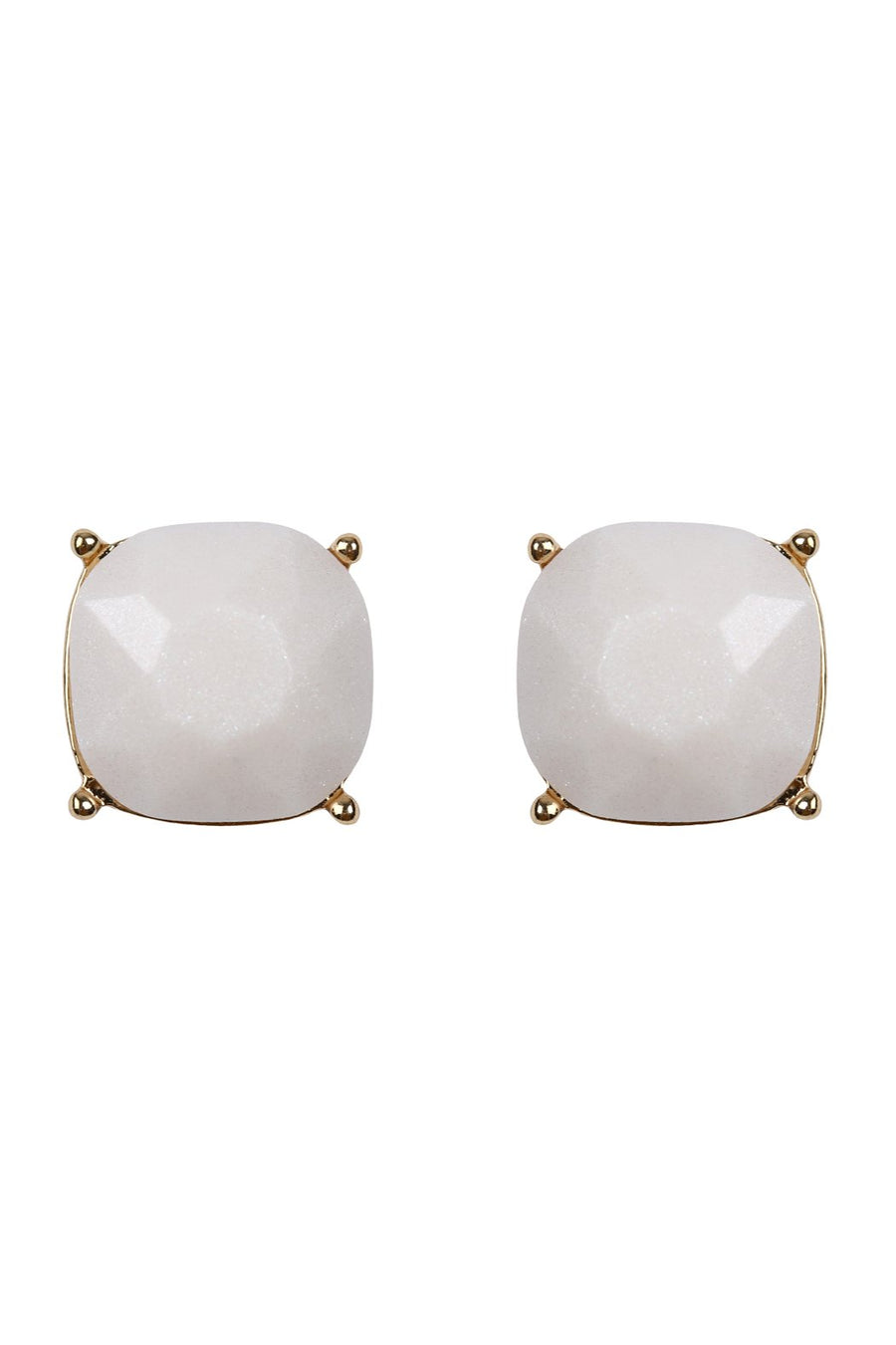 Matte Cushion Cut Post Earrings- 5 Colors