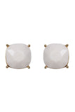 Matte Cushion Cut Post Earrings- 5 Colors