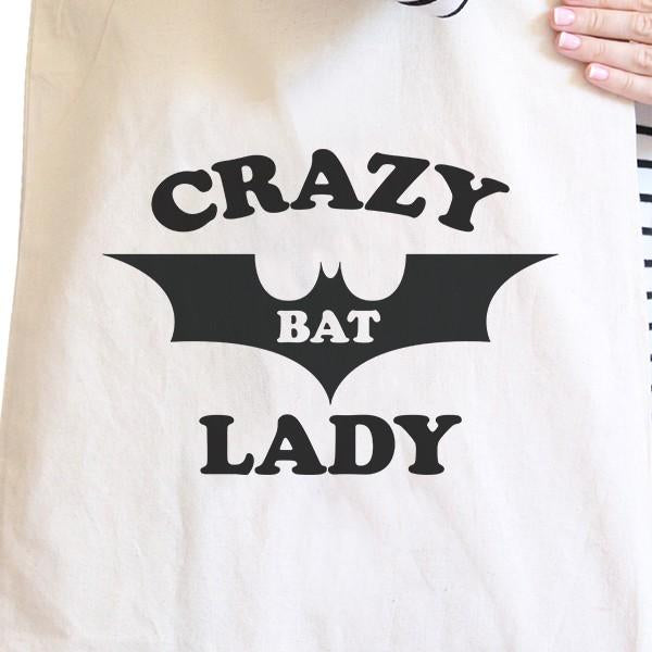 Crazy Bat Lady Tote Bag- Natural