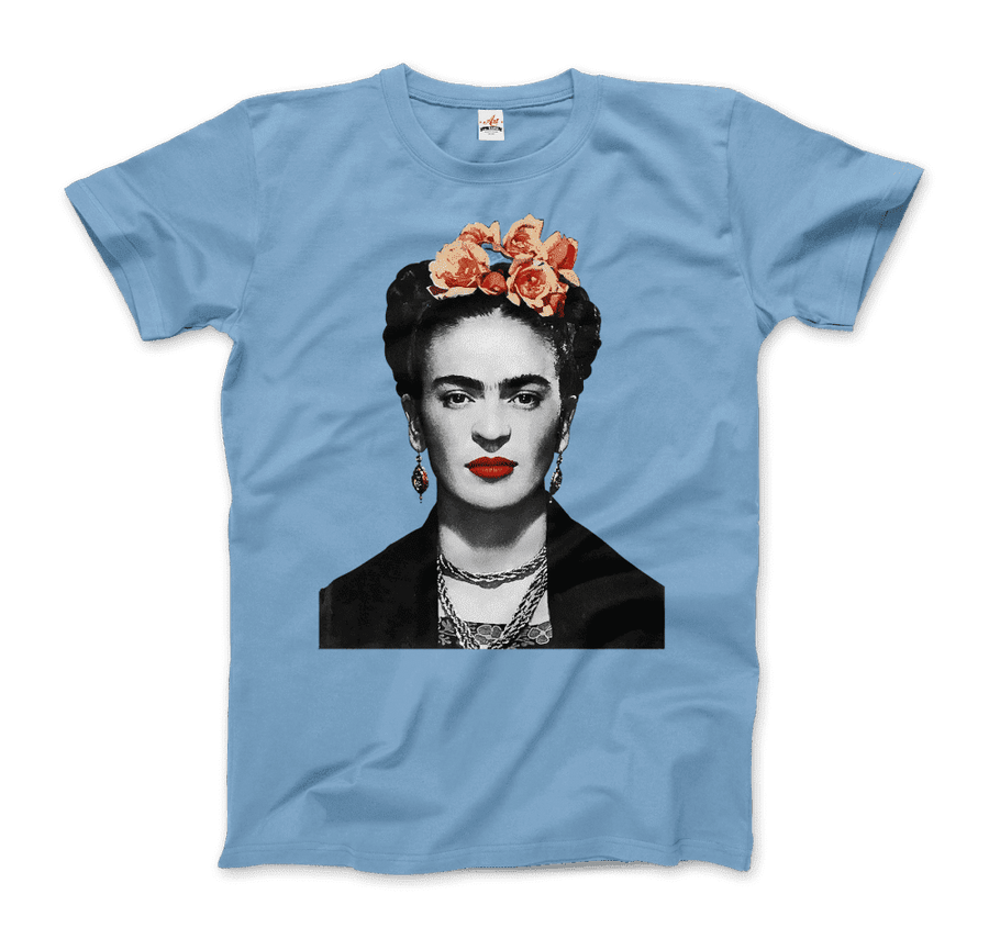 Men's & Women's Frida Kahlo With Flowers Poster Artwork T-Shirt- 5 Colors