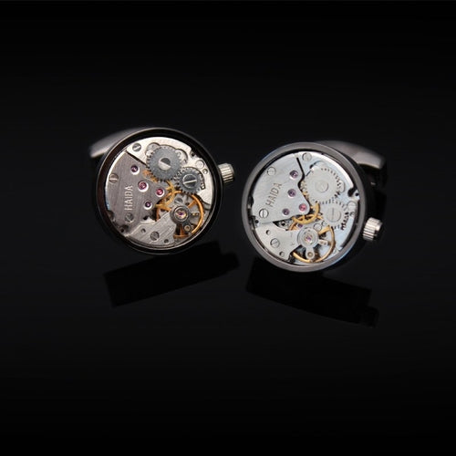 Stop Watch Clockwork Cuff Links- 2 Colors