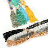 Beaded Tassel Pendant Necklace- 6 Colors