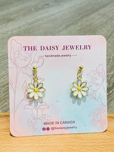 Simple Daisy Drop Post Earrings