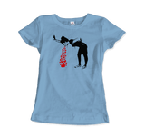 Men's, Women's, or Youth Banksy Lovesick Girl Throwing Up Hearts Artwork T-Shirt- 7 Colors