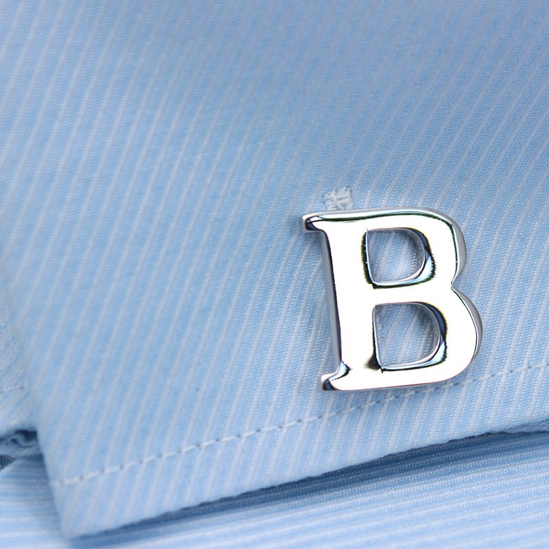 Silver Initial Cuff Links- Customizable