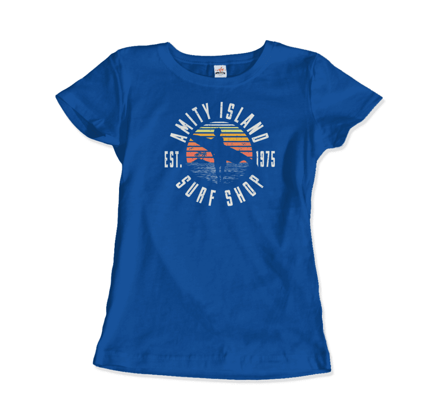 Men's or Women's Amity Island Surf Shop, Jaws T-Shirt- Various Colors